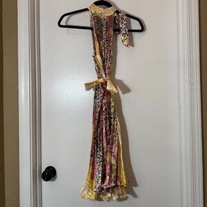 Vintage Bahamas Halter Dress – Size Small – Knee Length – Unique Patchwork Print